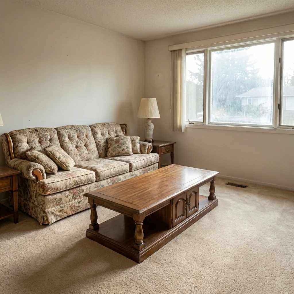 Declutter in One Click - Staged interior style after AI virtual staging by Estiq