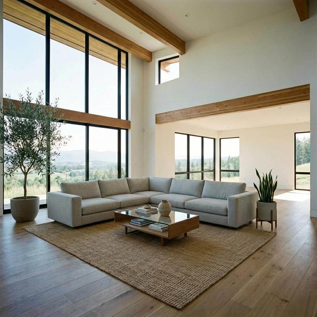 Olohuoneen virtuaalinen stailaus - Staged interior style after AI virtual staging by Estiq