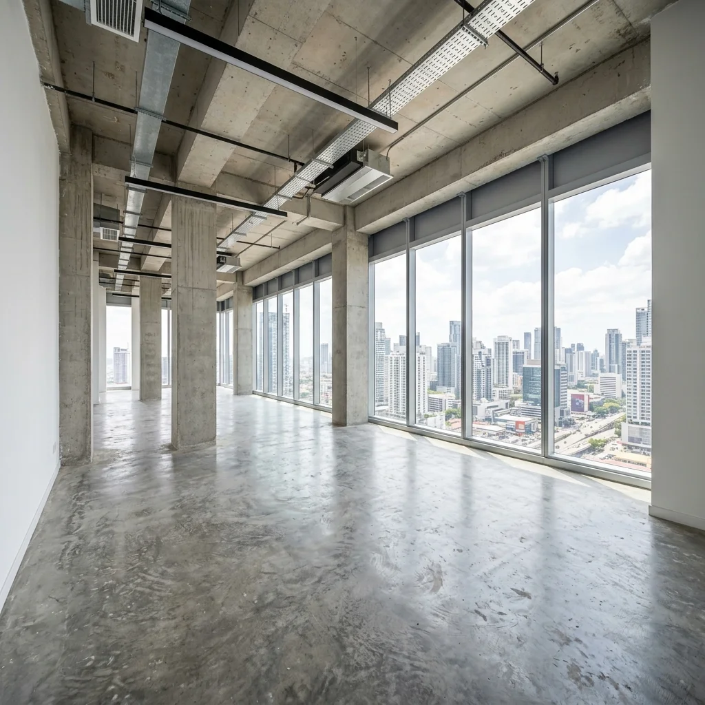 Modern Corporate Staging - Empty room before AI virtual staging by Estiq