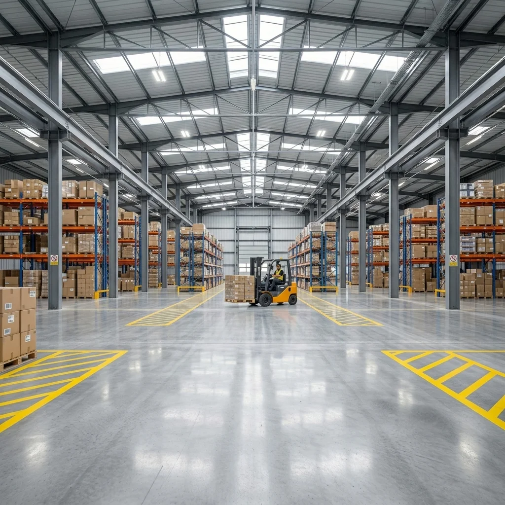 Industrial unit layout concept - Staged interior style after AI virtual staging by Estiq